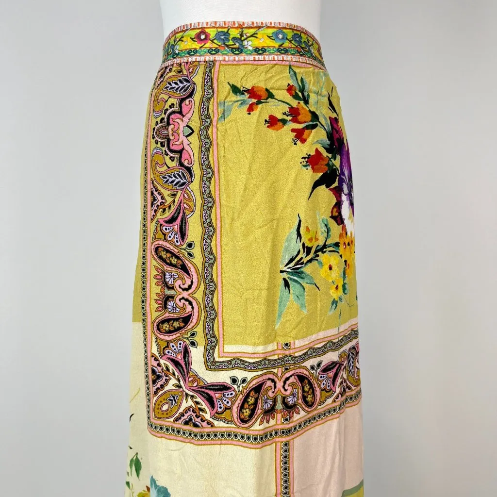 NWOT JOHNNY WAS Cerelia Floral Maxi Skirt PAISLEY PRINT ELASTIC WAIST BAND S - Image 4