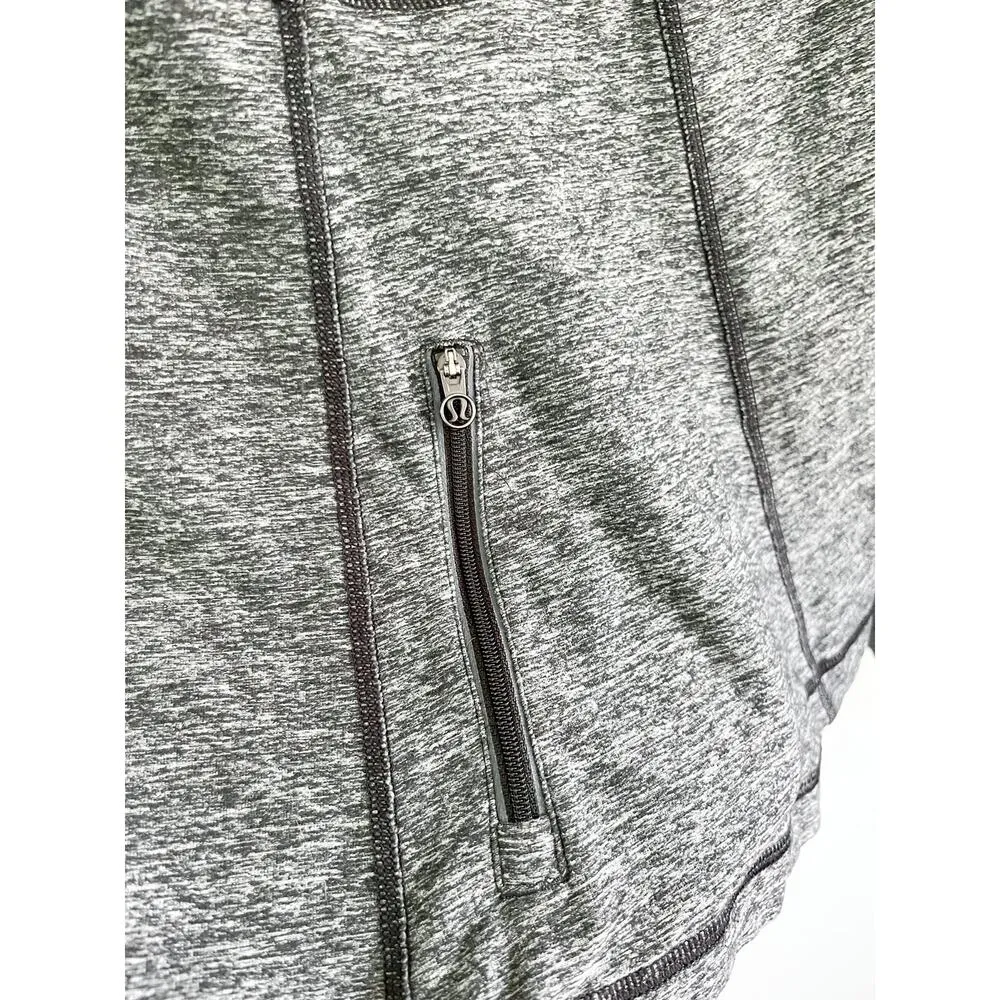 Lululemon | Run Your Heart Out Pullover Jacket | Heathered Black | Sz 6 - Image 9