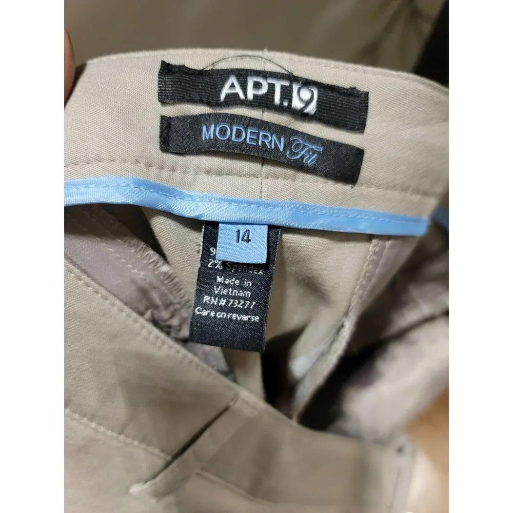 APT.9 Women's Solid Ivory Cotton Modern Fit Skinny Legs Casual Dress Pants 14 - Image 8