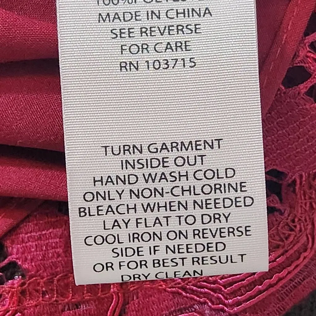 Nanette Lepore Burgundy Lace Blouse with Attached Tank Top Size XS Oxblood Top - Image 7