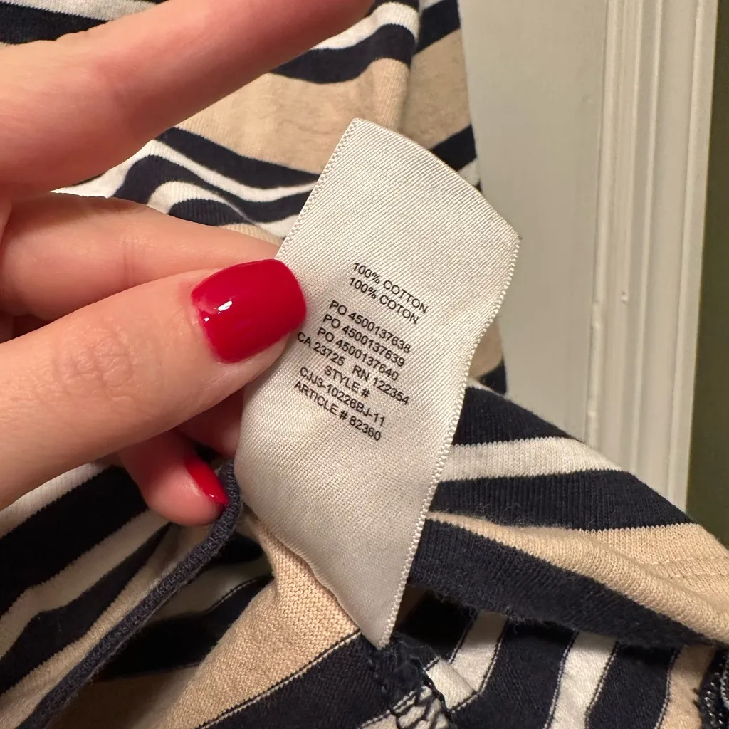 TNA Aritzia Striped Cropped Long‎ Sleeve Top Size Small - Image 5