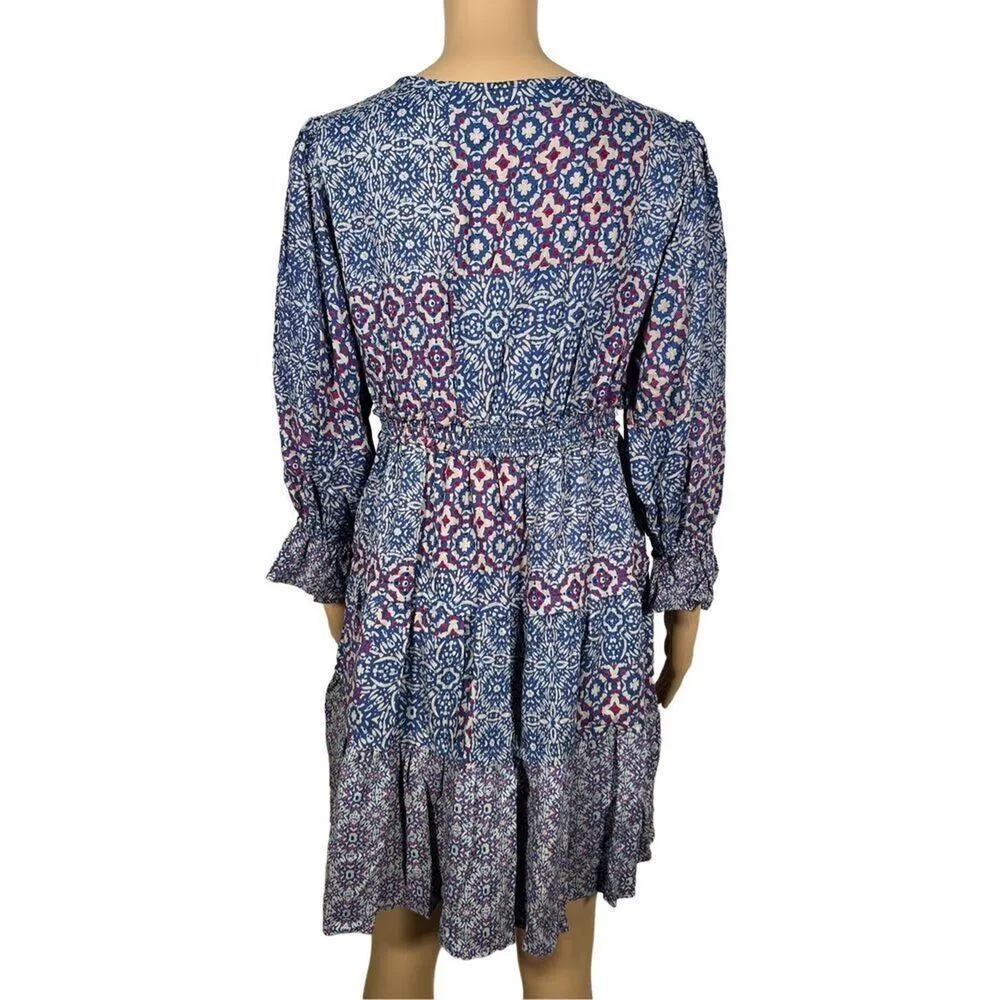 Angie Women's V-Neck Quarter Sleeves Tiered Mini Skirt Dress Size S - Image 4