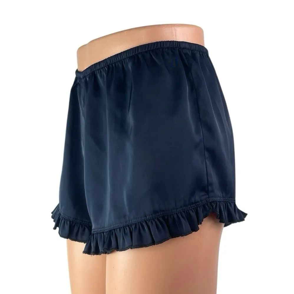 Brandy Melville Poppy Womens Navy Blue Ruffle Hem Elastic Waist Mini Shorts XS/S - Image 2