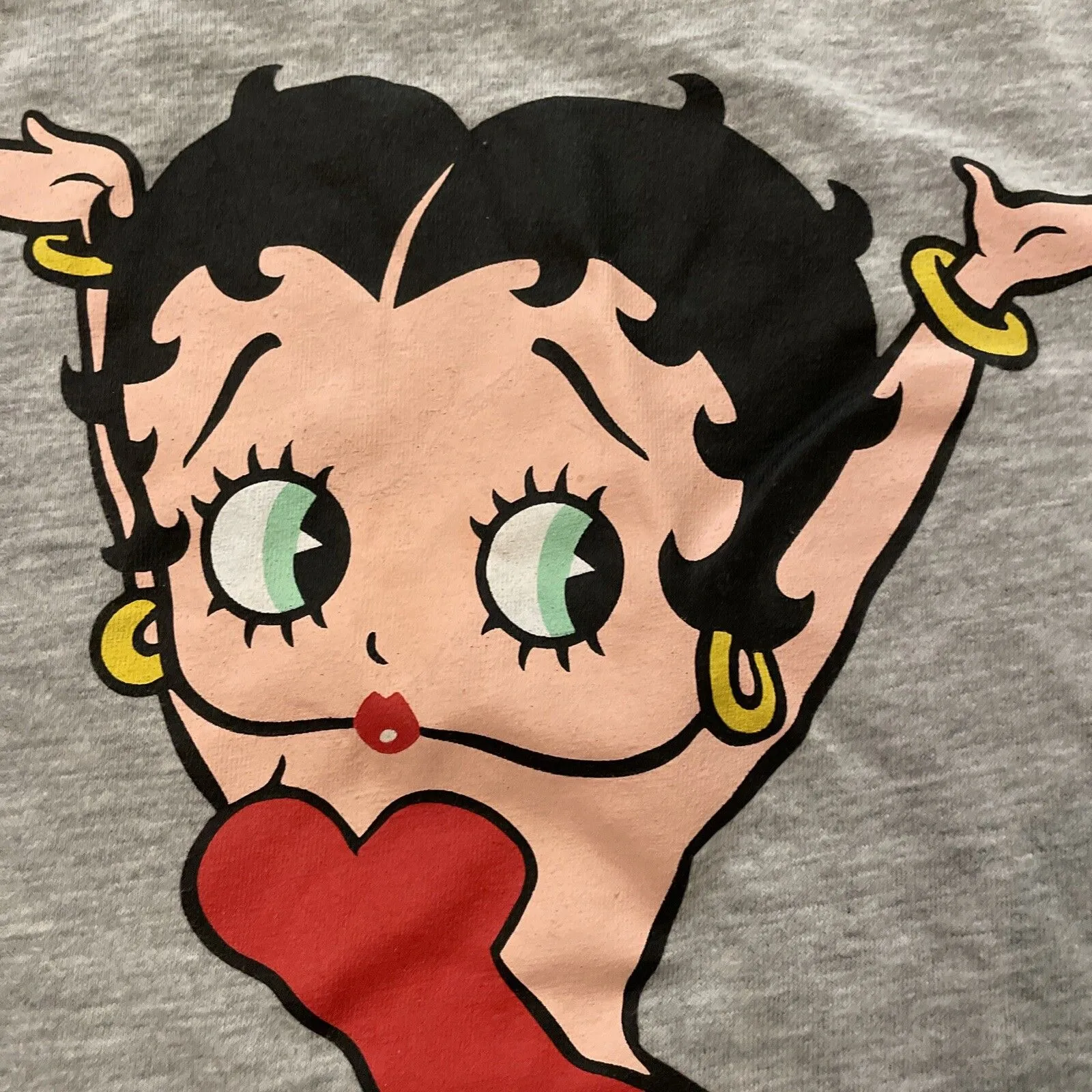 Betty Boop Arms Up Grey Graphic T-Shirts Adult Size Medium - Image 3
