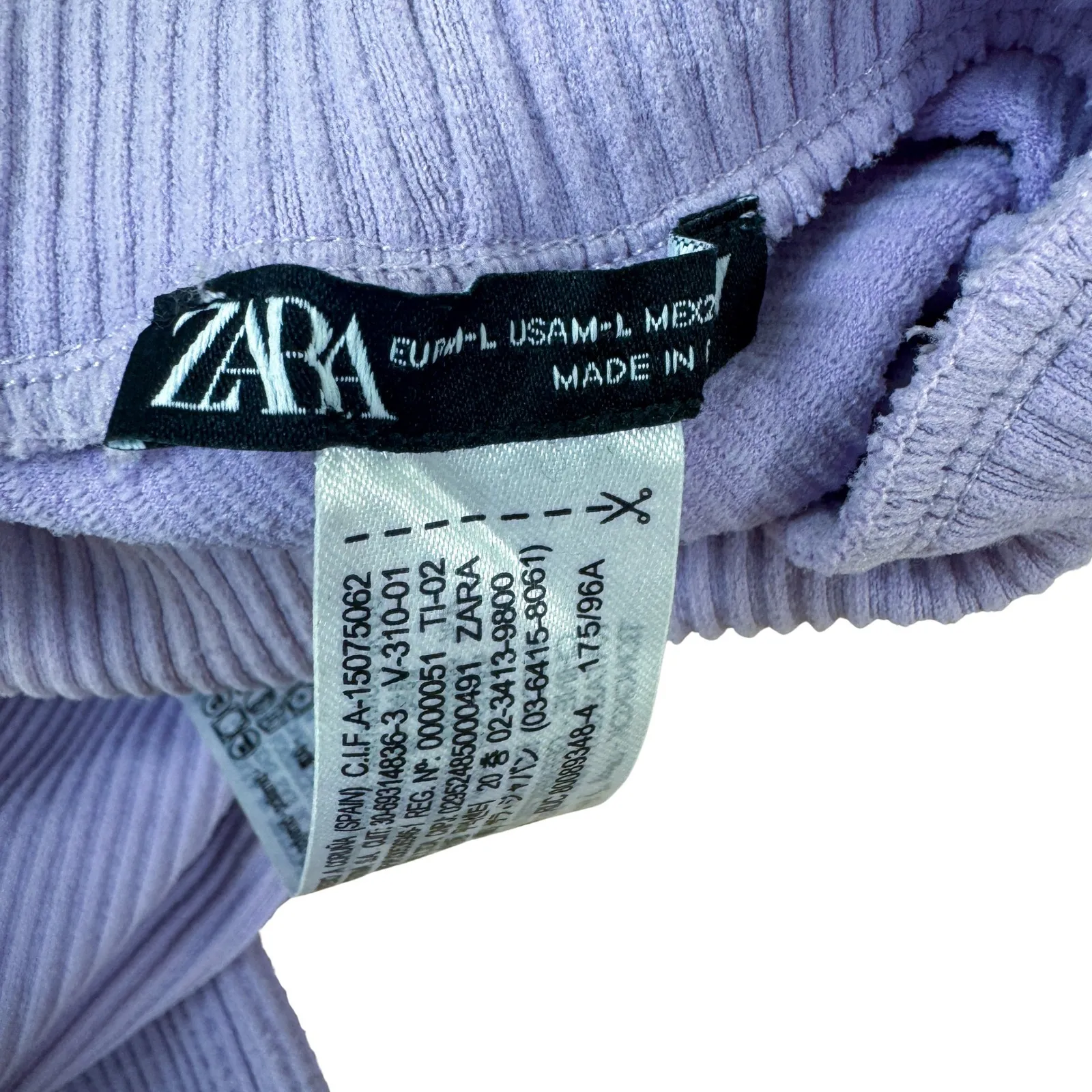ZARA Lavender Ribbed Cropped Mock Turtleneck Womens M NWOT Lightweight Knit Top - Image 5