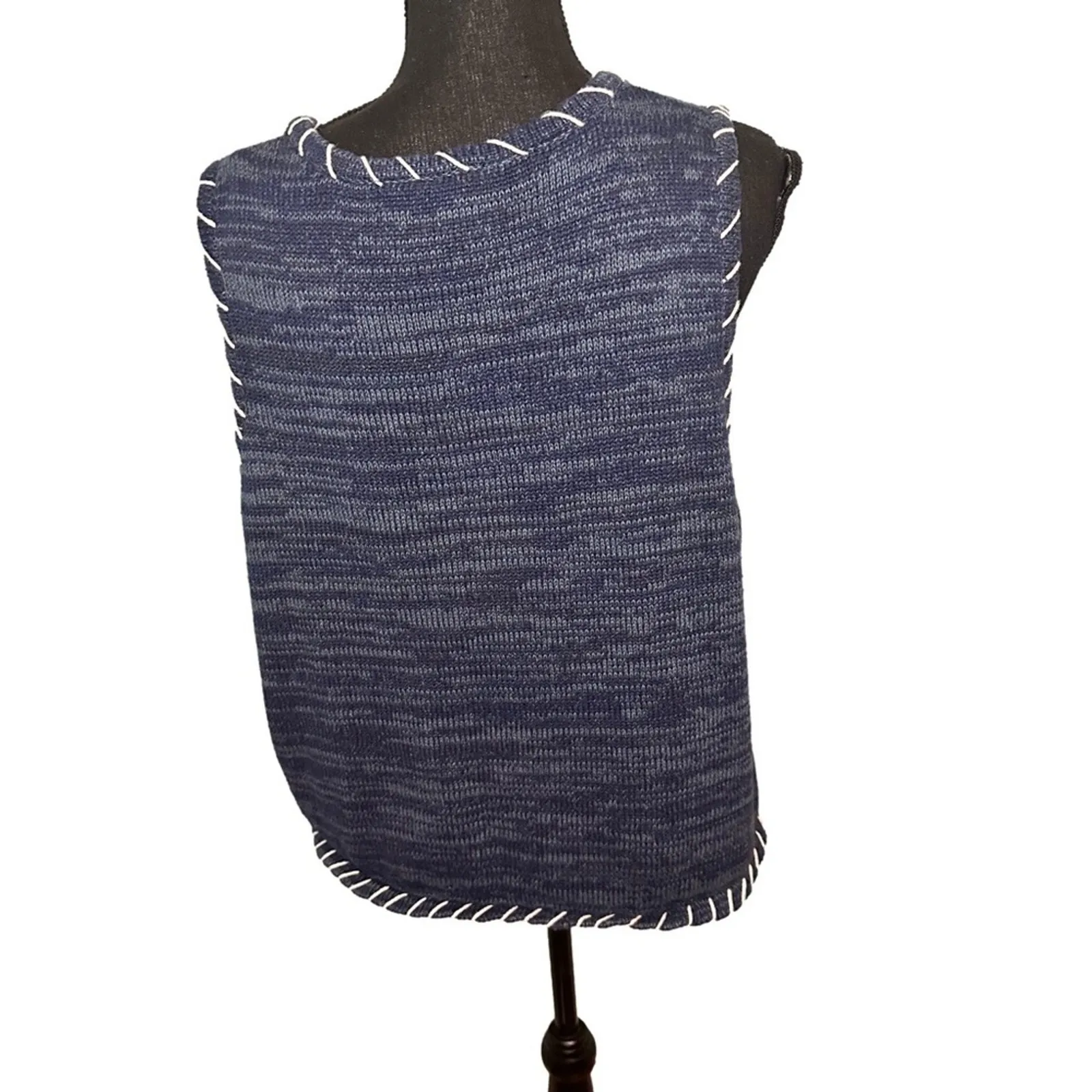 Carolina Colours Christmas Snowman Sweater Vest – Holiday Cheer Blue Size XL - Image 3