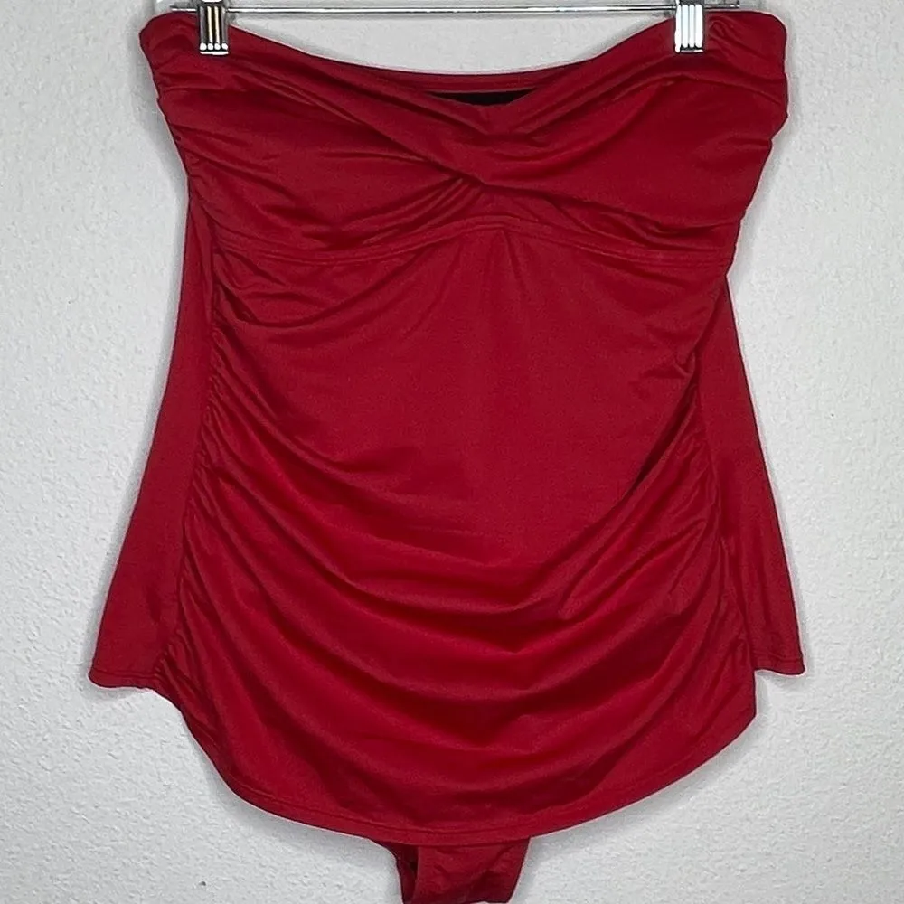 Merona One Piece Bathing Suit Red - Image 5
