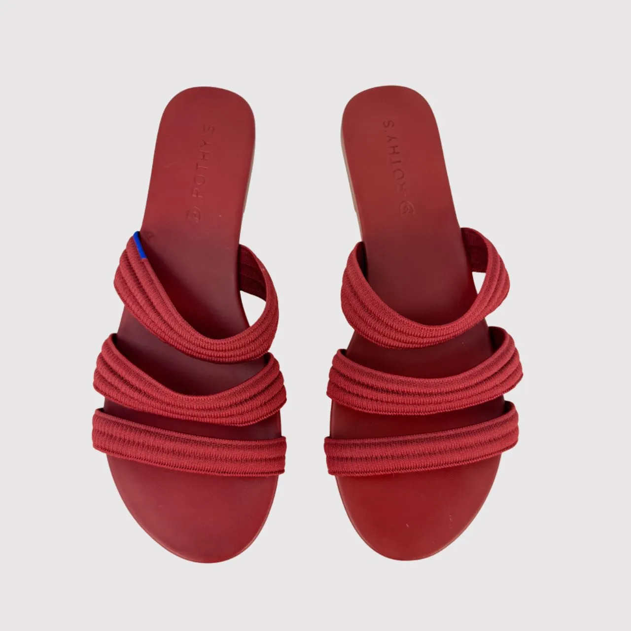 Rothys The Triple Band Womens Sandals Red Flat Slip On Slide Comfort US 9.5 - Image 2