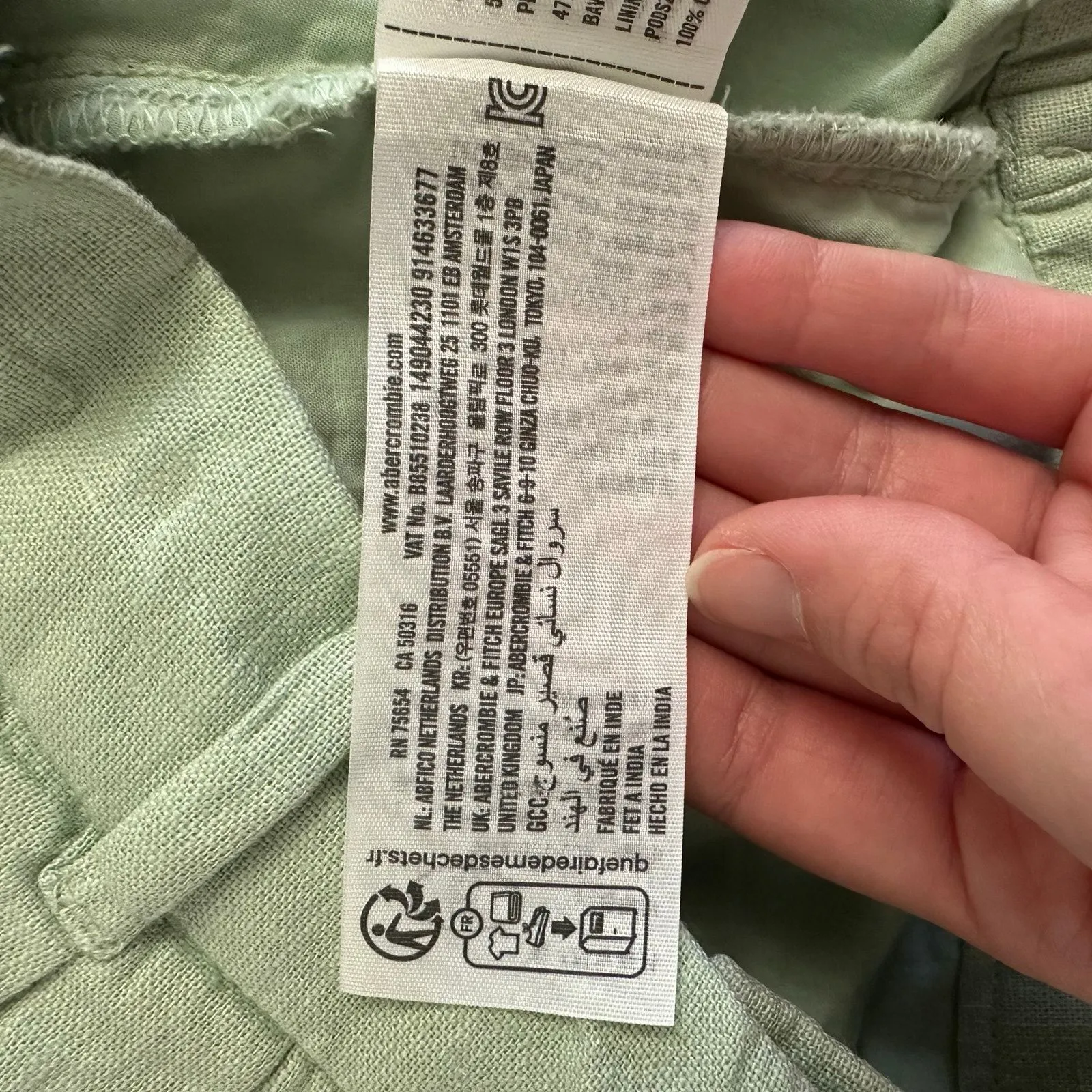 Abercrombie‎ & Fitch Linen Blend Pleated High Rise Shorts Women’s S Sage Green - Image 9