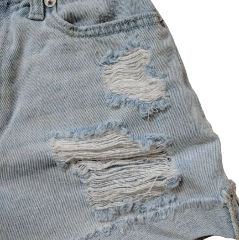 Areopostale Jean Shorts Distressed Lightwash Mom Shorts Size 00 - Image 7