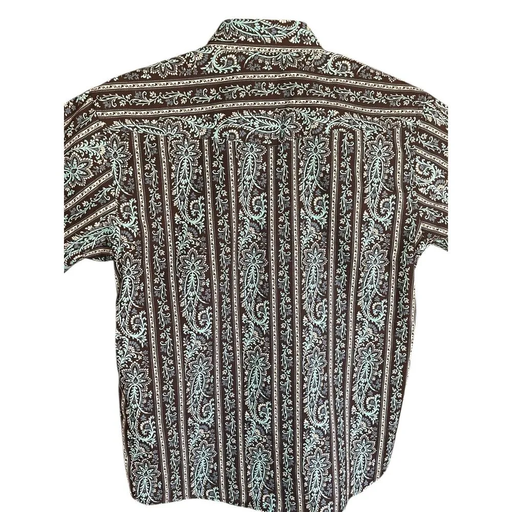 Panhandle Blue & Black Paisley Print Short-Sleeve Top Size L/14 - Image 7