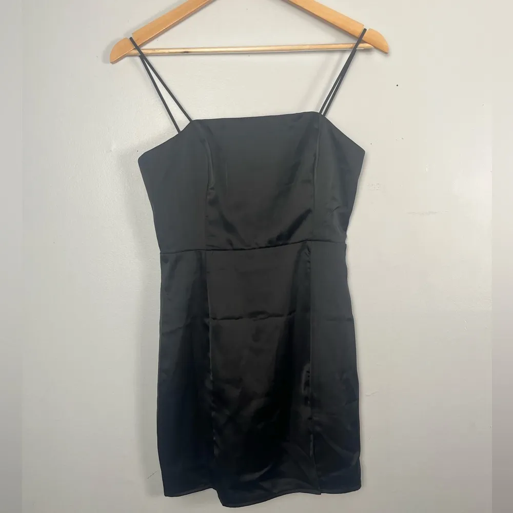 Showpo. MY LOVE IS YOURS DRESS IN BLACK SATIN nwt size 4 - Image 3