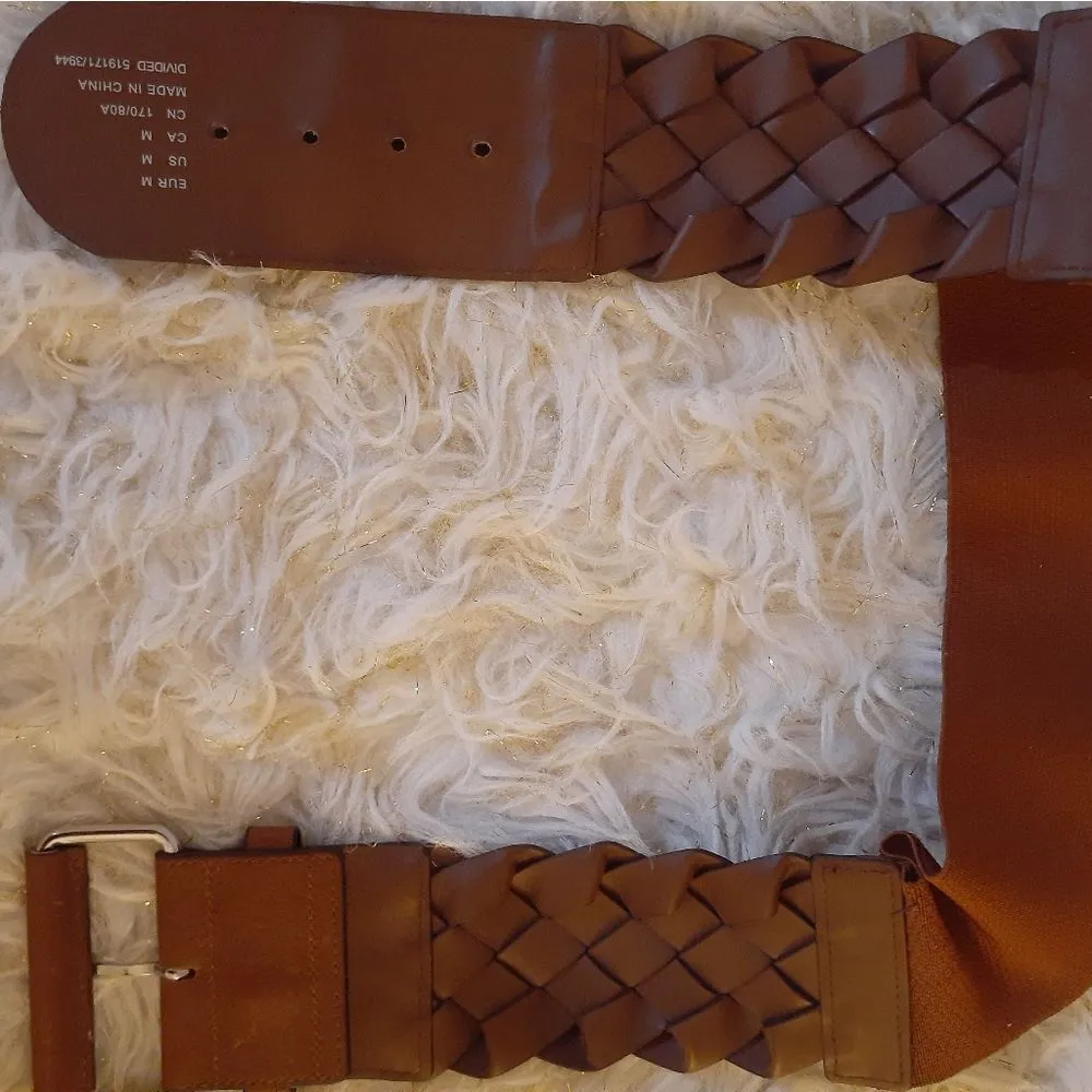 Divided BROWN Woven Thick Stretch Belt! 1st photo is similar style! - Image 8