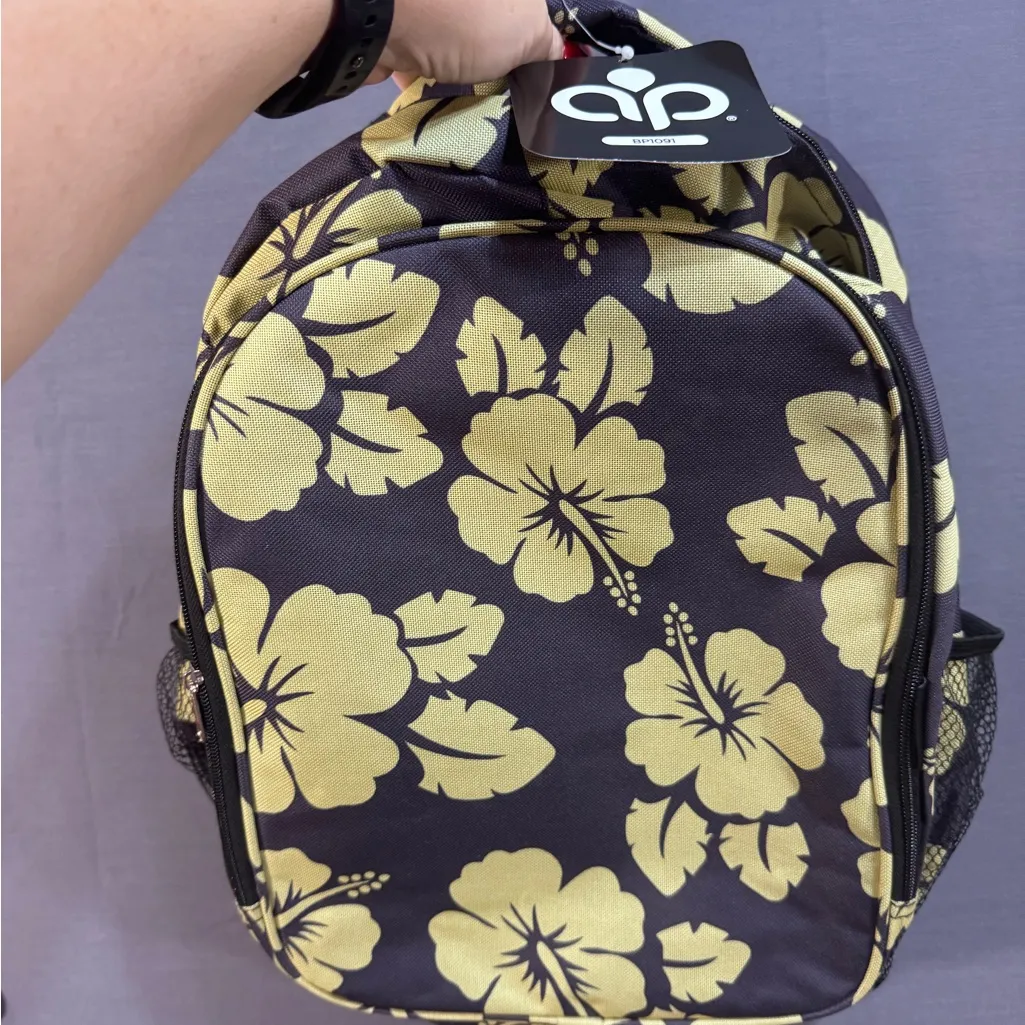Floral Black and Green Backpack - Image 3
