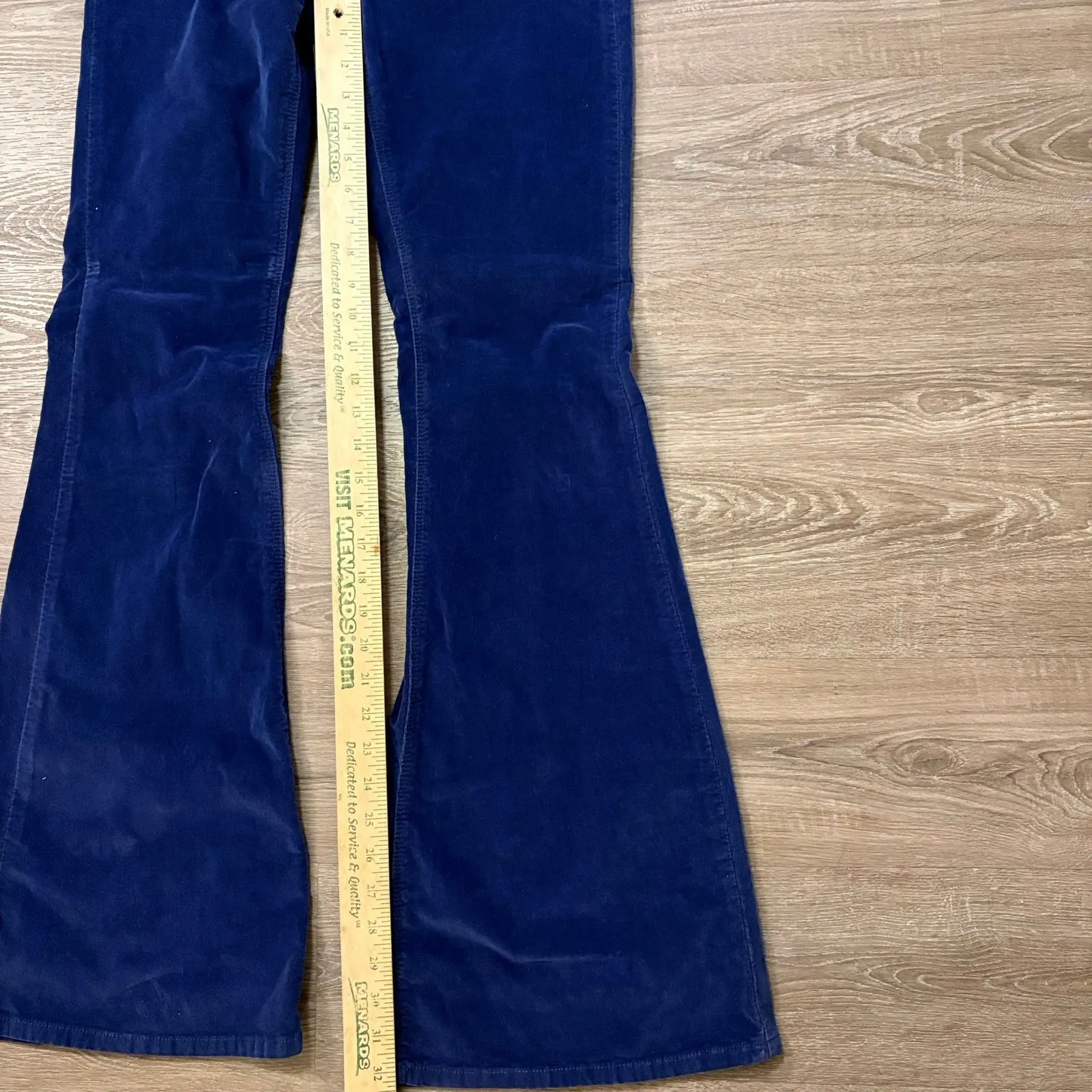 We The Free Blue Corduroy Flare Pants Size 29 High Rise Bell Bottoms - Image 6