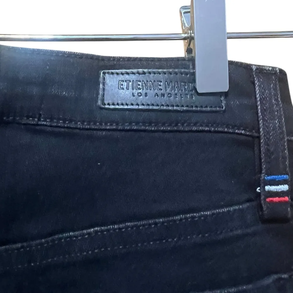 Etienne Marcel NWT Mid Rise Full Side Zip Black Tuxedo Stripe Jeans Size 25 - Image 12