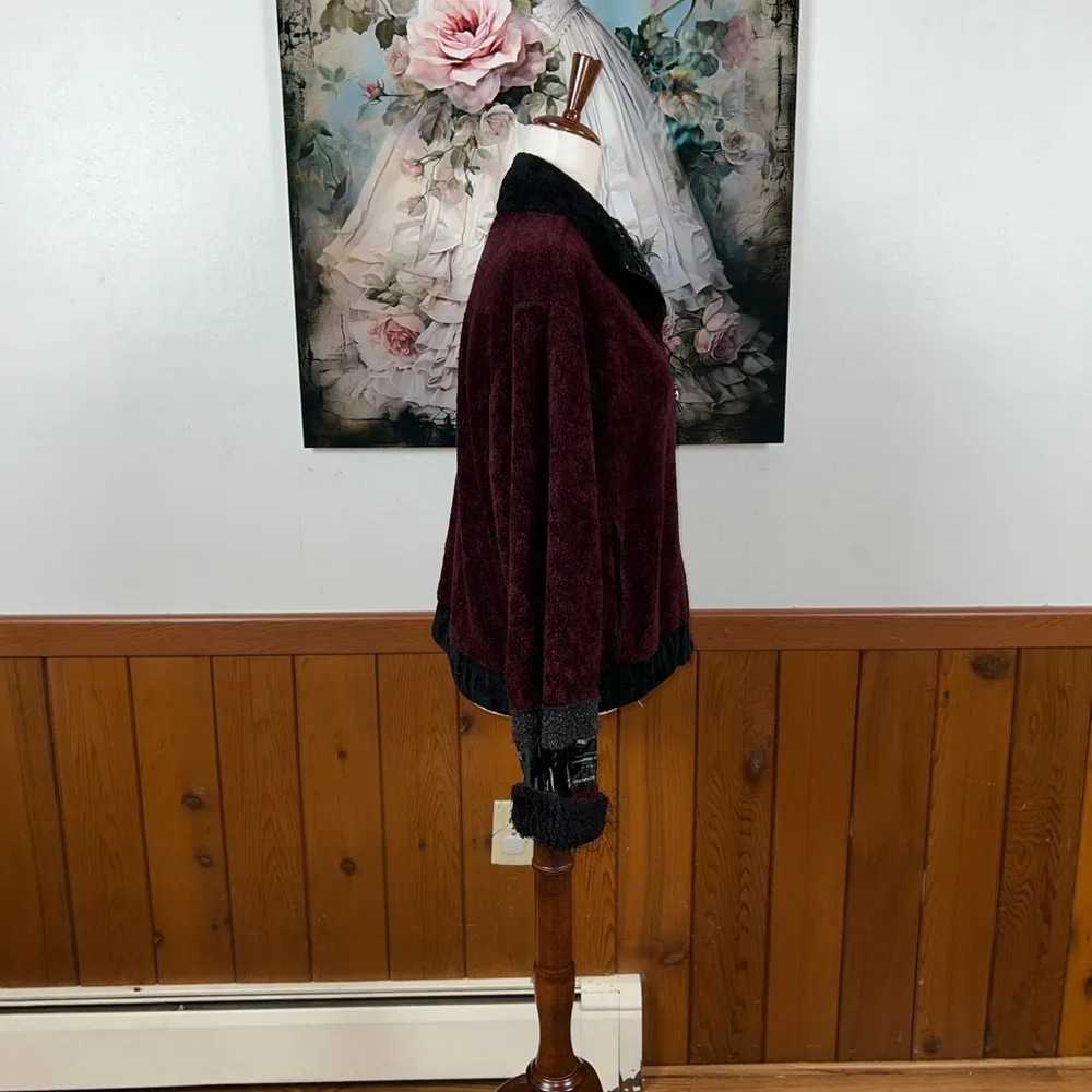 Funky Vintage K.D. Spring Chenille Sweater Coat! Size L - Image 5