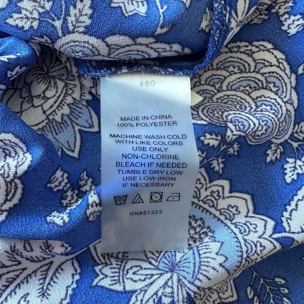 Vince Camuto Asymmetrical-Hem Maxi Skirt size 2X Blue Floral Print - Image 12