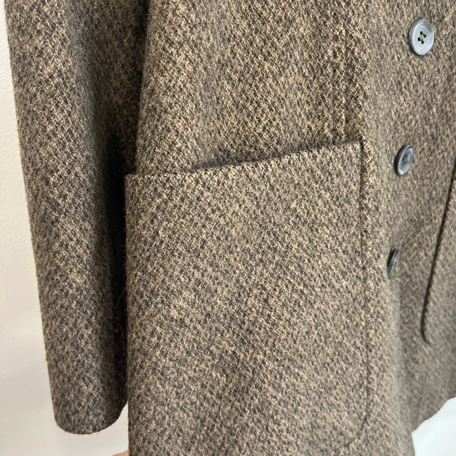 Peruvian Connection Baby Alpaca Wool Long Brown Blazer Coat Size 6 - Image 5