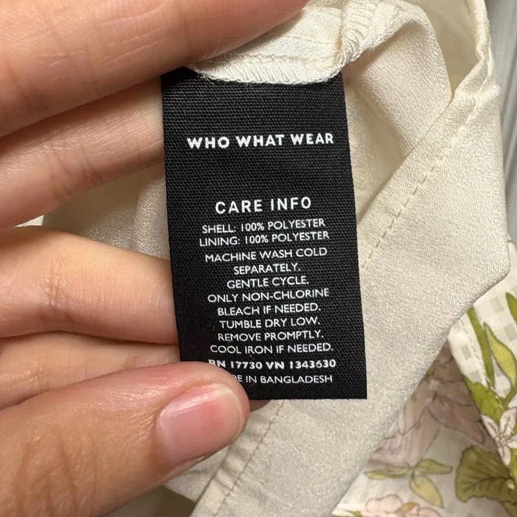 Who What Wear Floral Ruffle/Tiered Bishop Sleeve Dress Size Large - Image 4