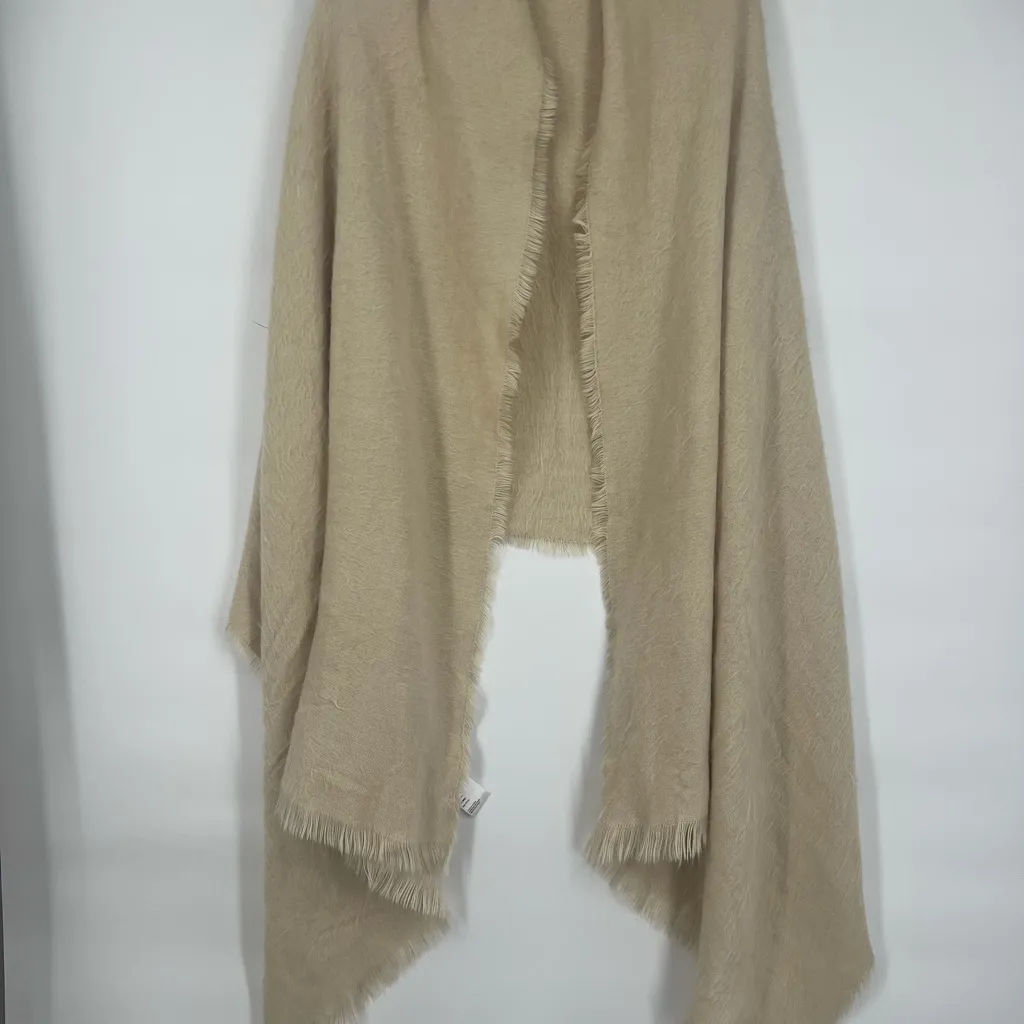Free People Brushed faux fur Scarf Cream Fringed Scarf wrap - Image 9