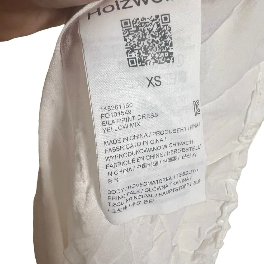 Holzweiler Eila Cream Yellow Floral Print Satin Midi Slip Dress Size XS - Image 12