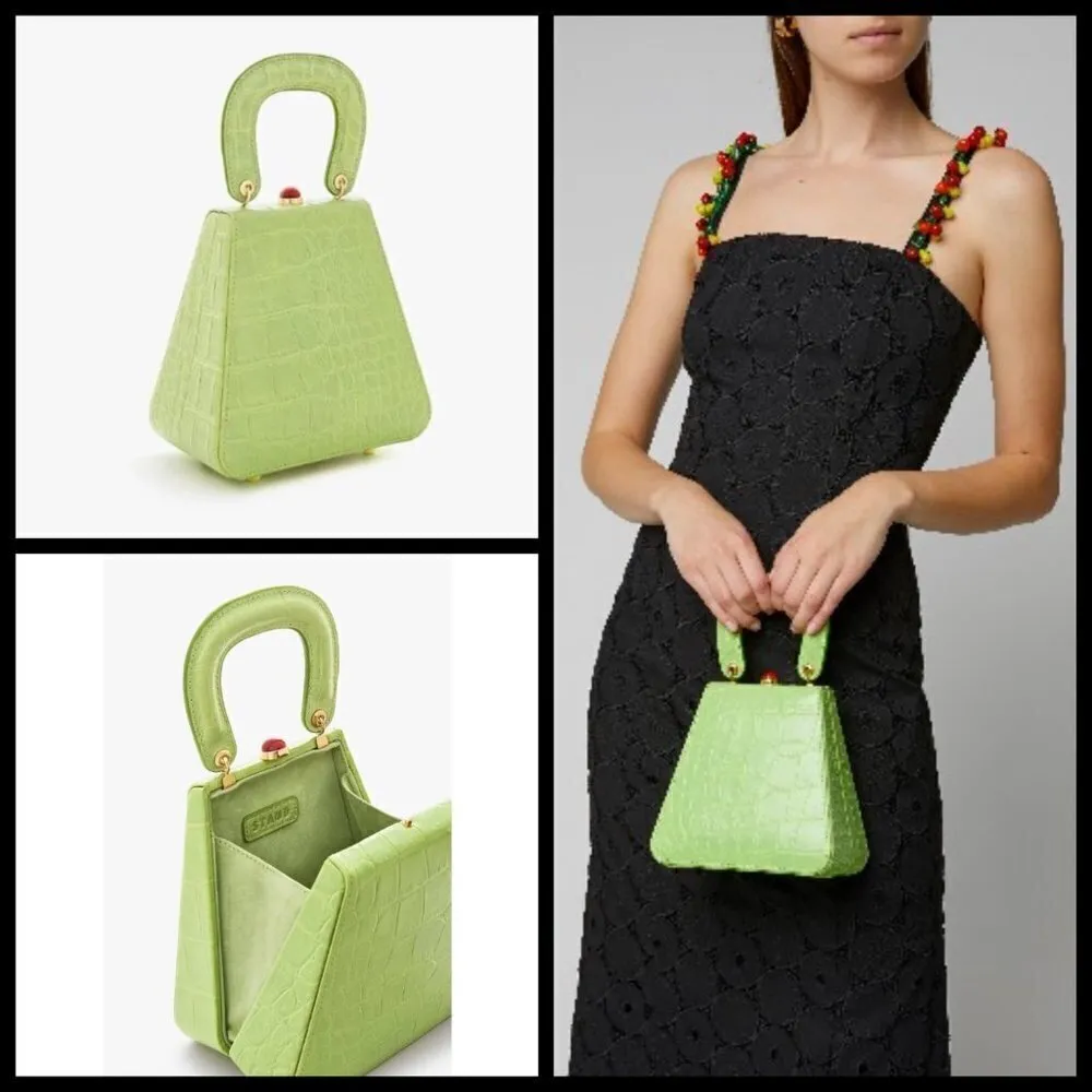 💕STAUD💕 Kenny Bag Pistachio Crocodile Embossed - Image 3
