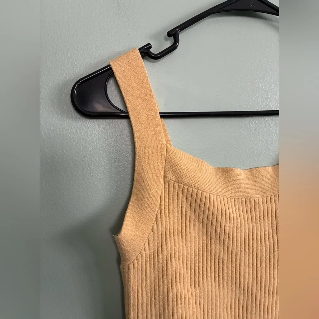 Abercrombie & Fitch Ribbed Beige Sweater Crop Top Tank Bra Sz XL - Image 2