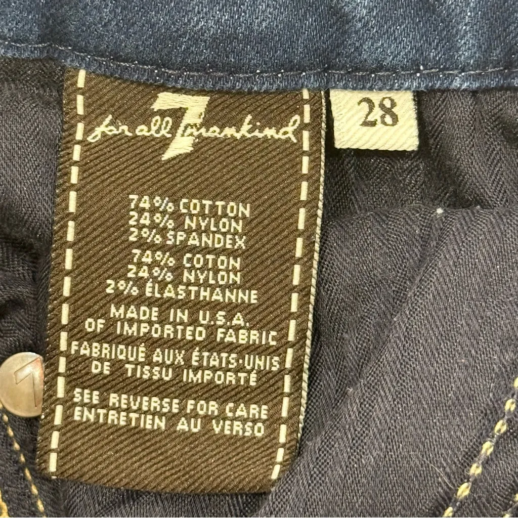 7 For All Mankind Kimmie Straight Leg Jeans Dark Wash Size 28 Classic Minimal - Image 9