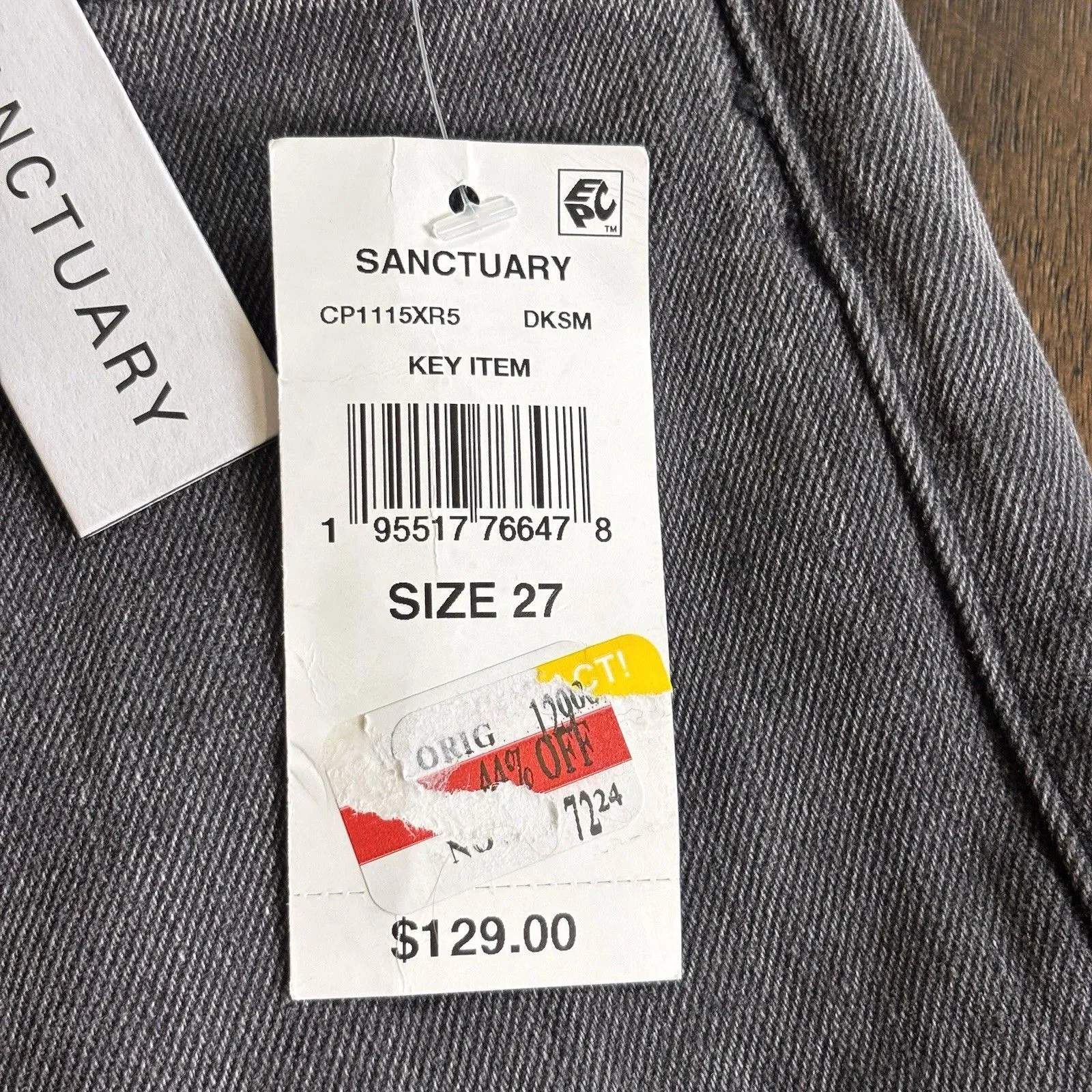 Sanctuary DKSM Luna Cuffed Pants Standard Rise Straight Crop 27 NWT Button Fly - Image 12