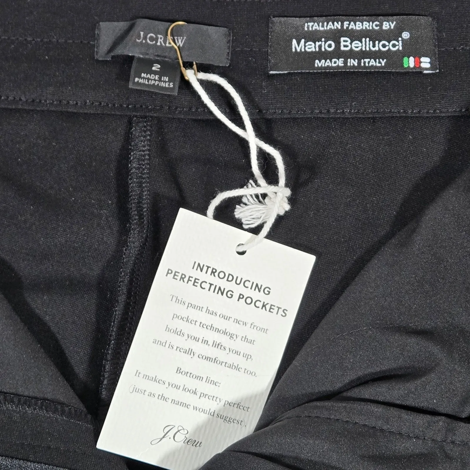 J. Crew Skinny trouser in Italian Ponte Fabric from‎ Mario Bellucci Black 2 NWT - Image 5