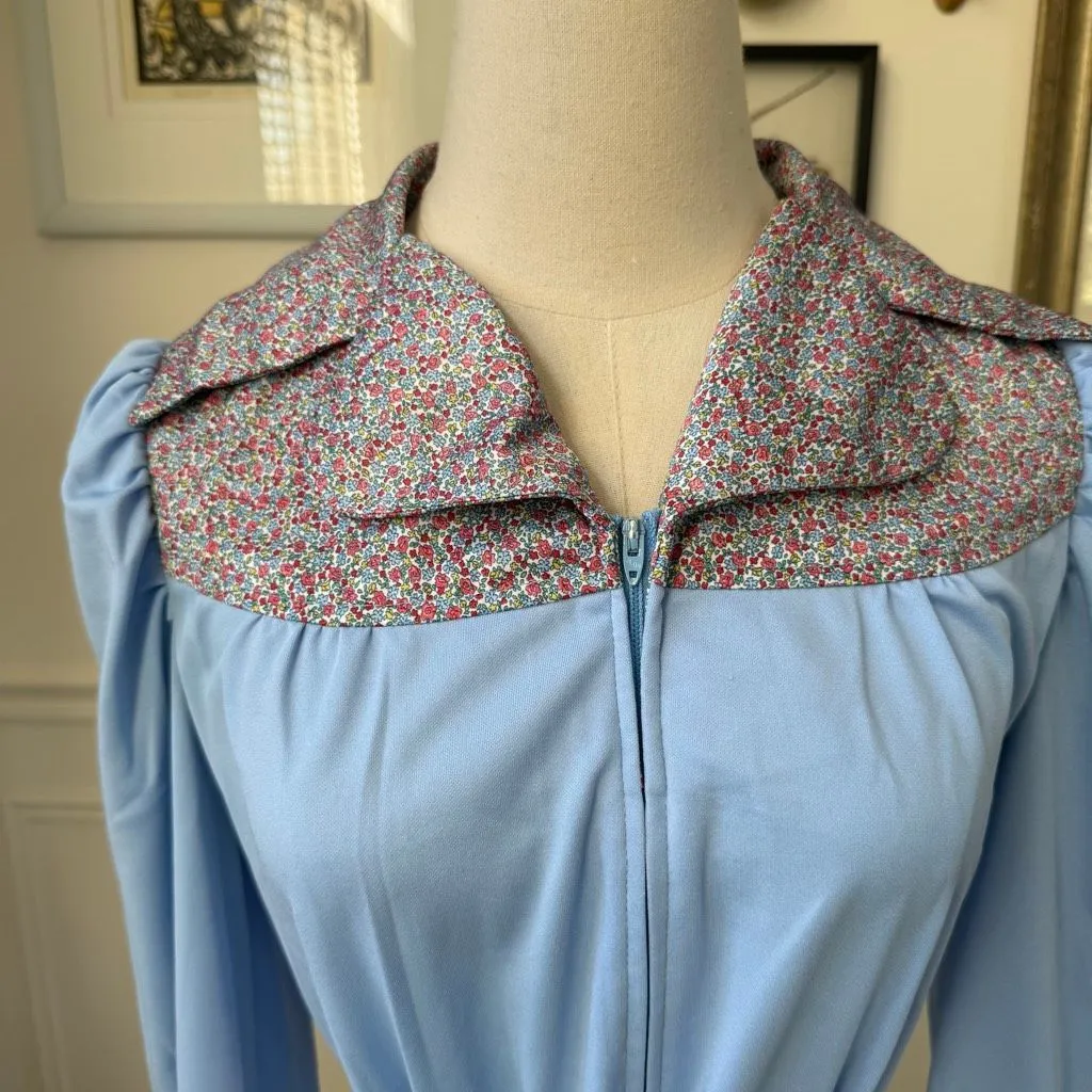 Vintage 70s Country Western Square Dance Dress S Blue - Image 3