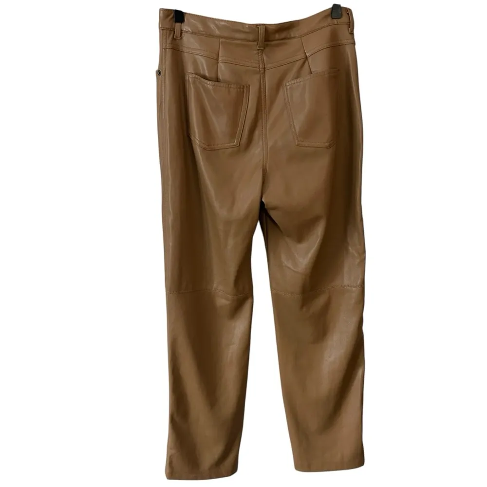 Elie Tahari Women’s‎ Vegan Leather Straight Leg Pants Desert Brown BUTTERY SOFT - Image 2