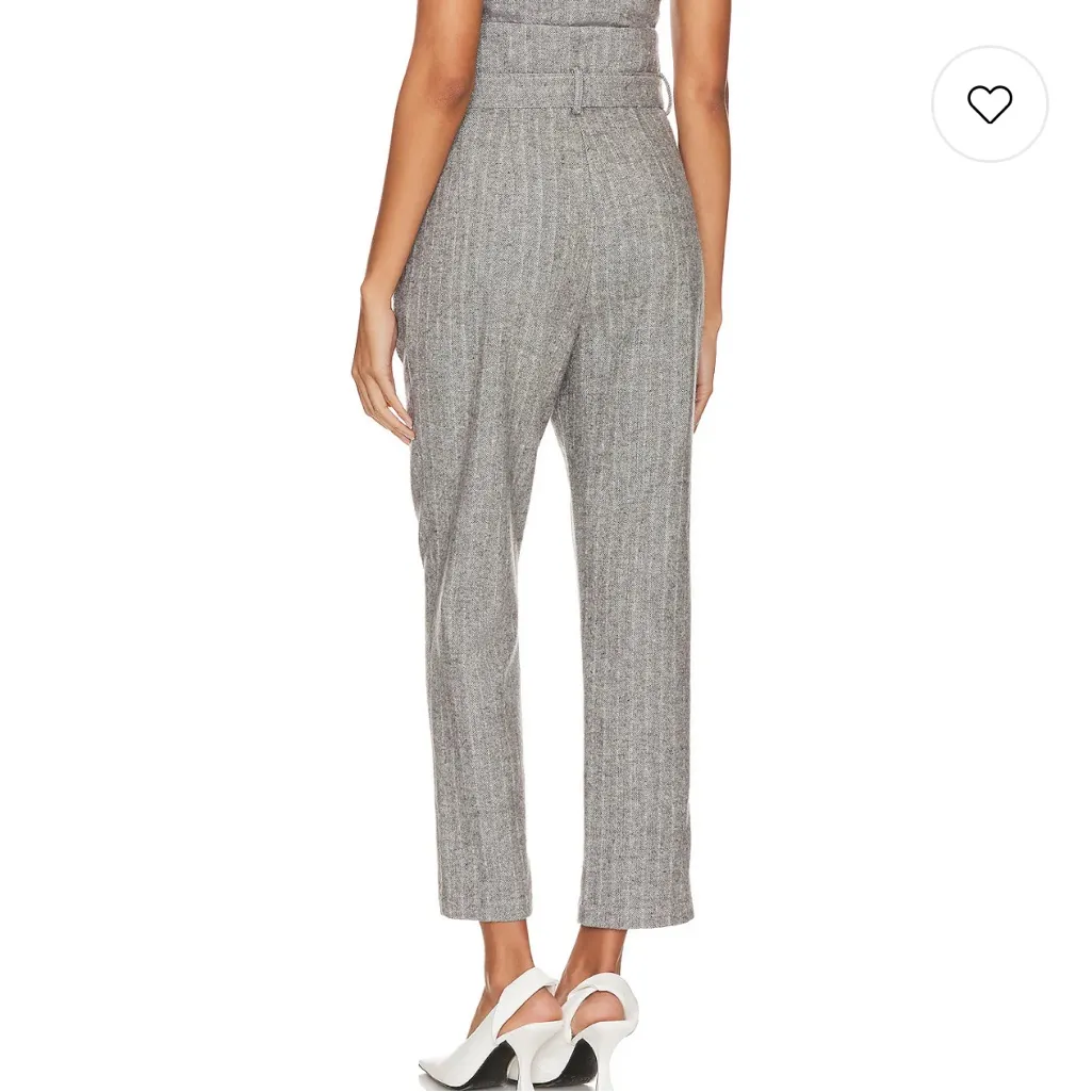 Line & Dot Paola Pants Heather Grey Belted Trousers L NWT - Image 4