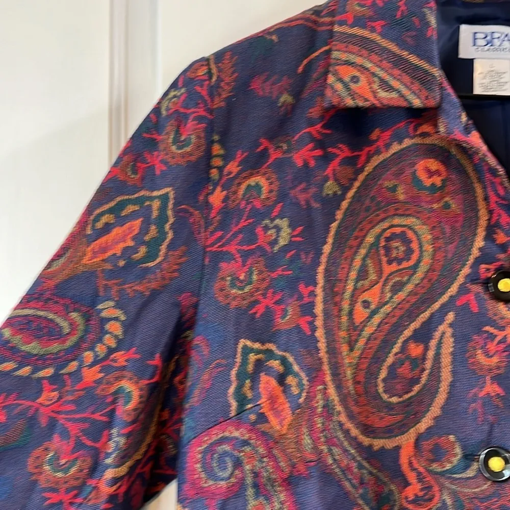 NWOT Vintage BFA Classics Tapestry Paisley Blazer Jacket - Image 3