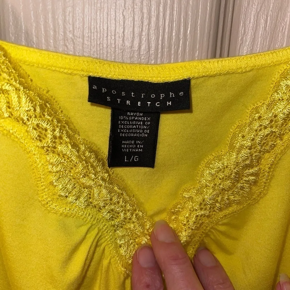 Apostrophe Stretch Tank Top Lemon Yellow - Image 5