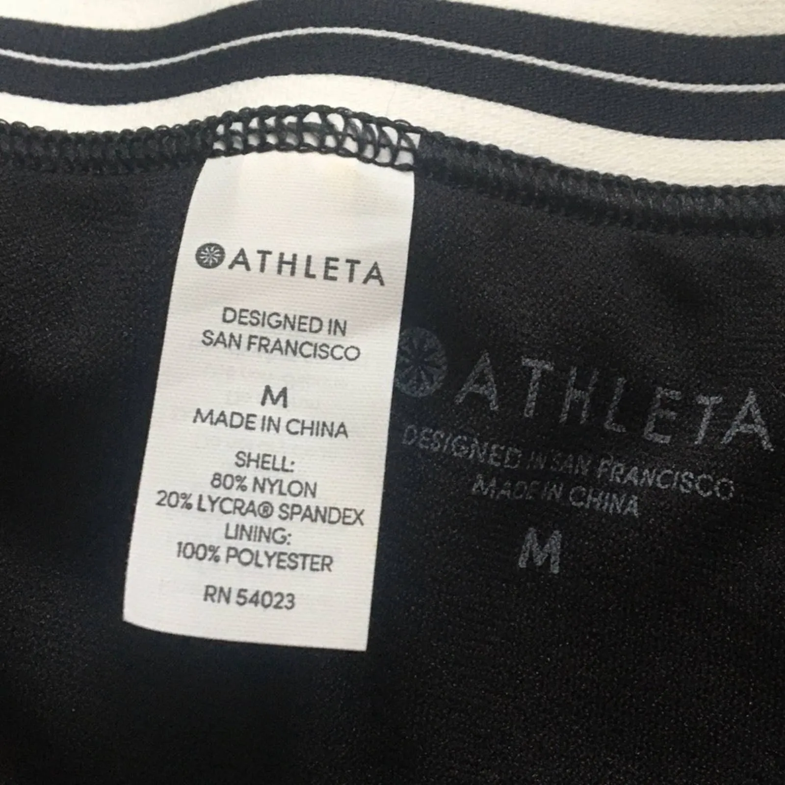 Athleta Gold Coast Low Rise Floral Banded Striped Bikini Bottoms Medium Black - Image 8