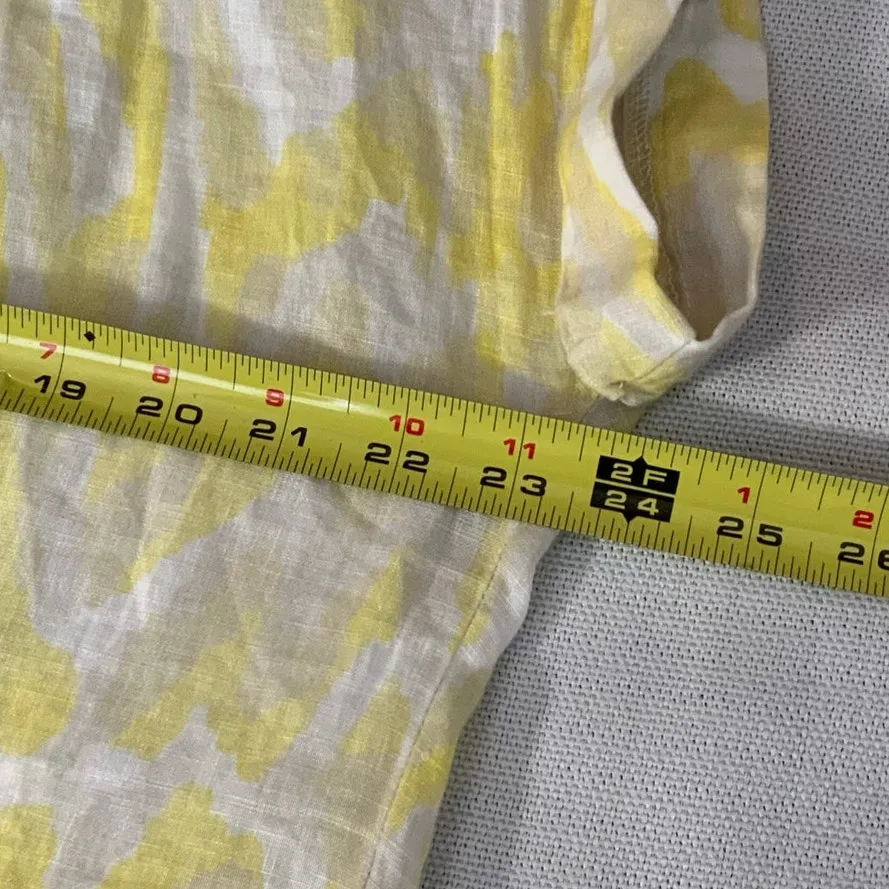 Bella Dahl Linen Printed Button Down -‎ Layered Spots Print In Yellow - Image 6