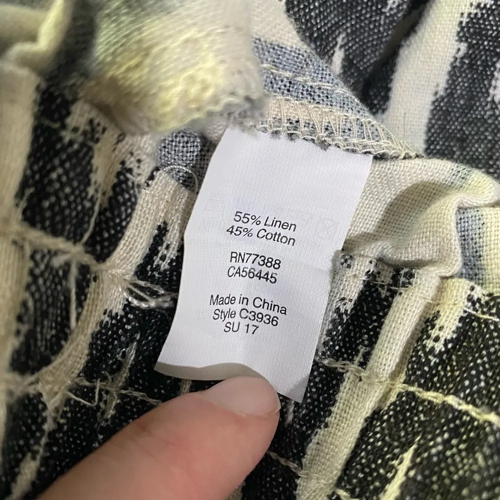 J. Crew Geometric Linen Blend Pull On Casual Pants Women’s Size 0 - Image 5