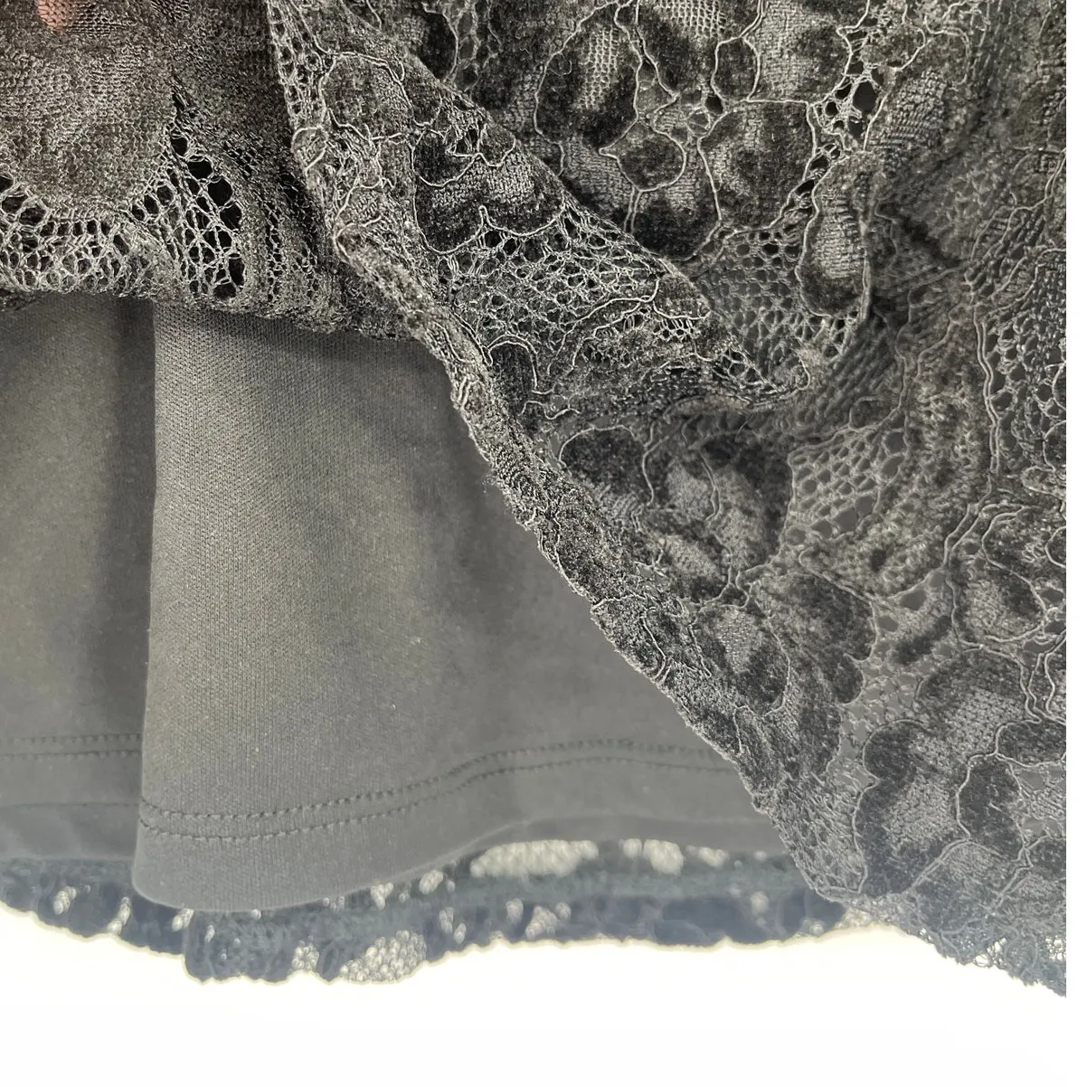 Adiva Velvet Lace Womens Top Sz M Goth Whimsigoth Romantic Holiday Coquette Goth Black Size M - Image 4