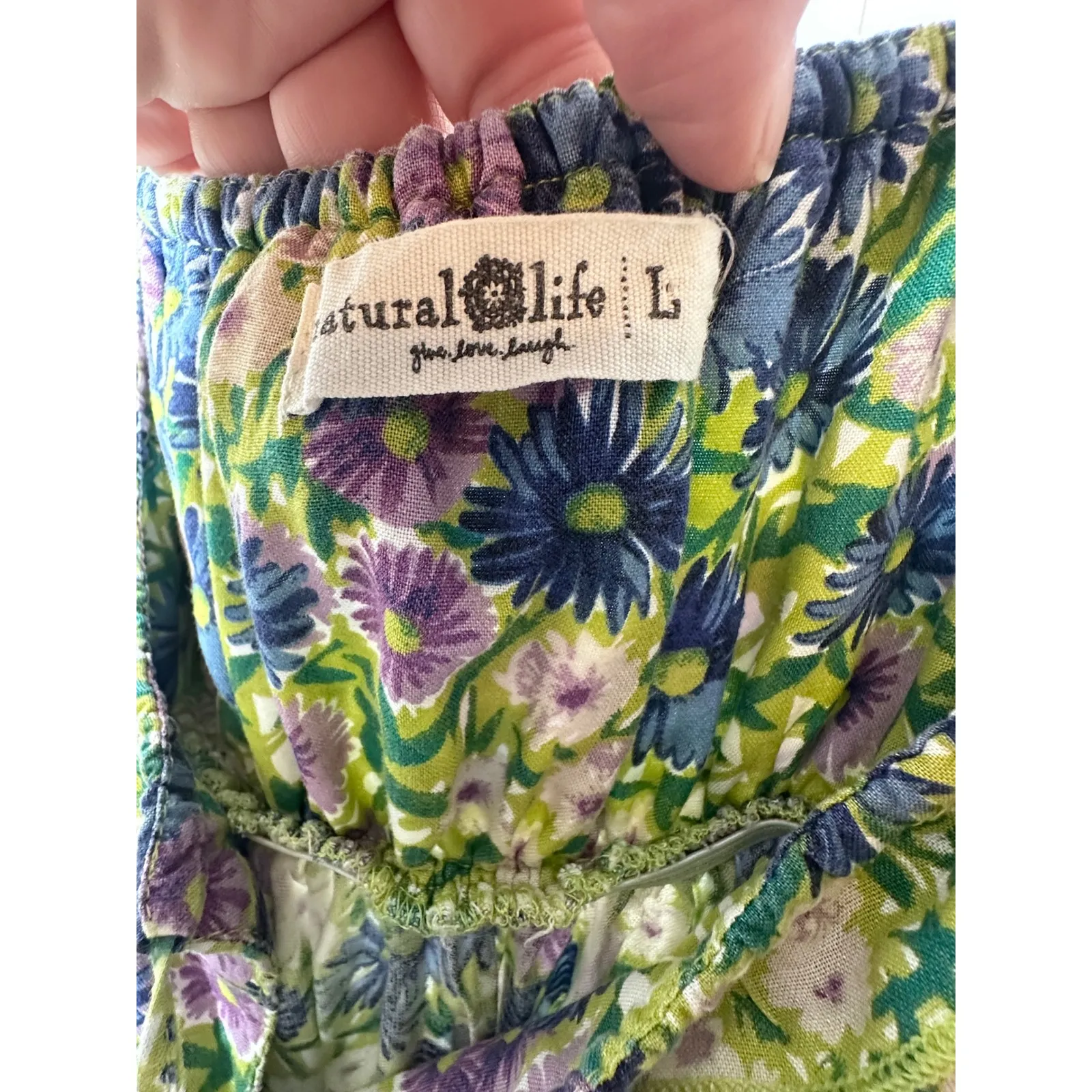 Natural Life Elizabeth Maxi Dress Floral Sleeveless Adjustable Casual Blue Green - Image 4