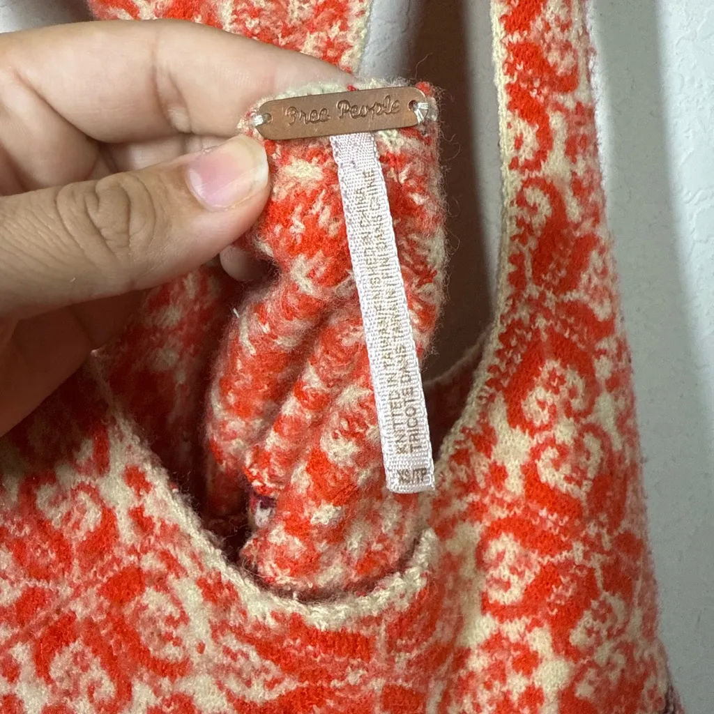 Free People Floral Stripe Knit Wool Blend Tunic Top Size XS - Image 4