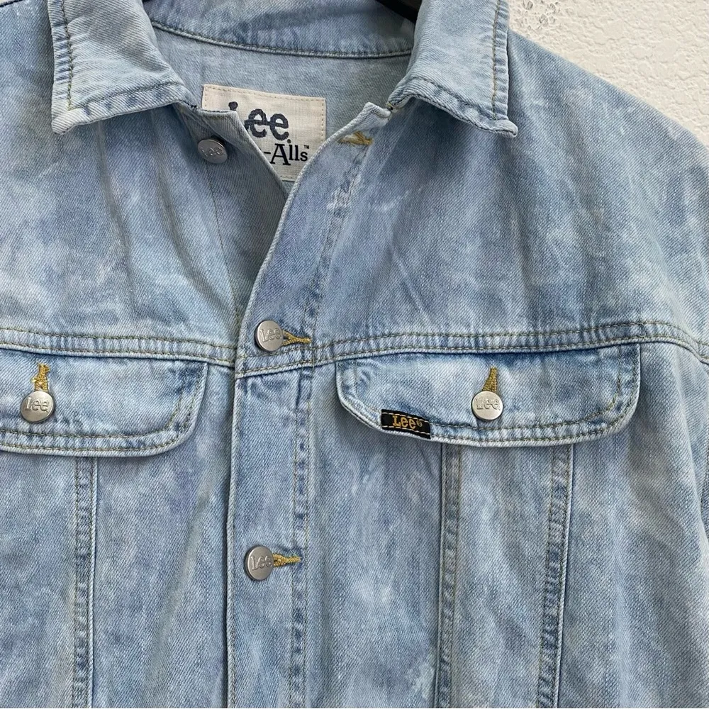 LEE Union-Alls Women’s Acid Wash Denim Short Overall Romper Size XL - Image 7