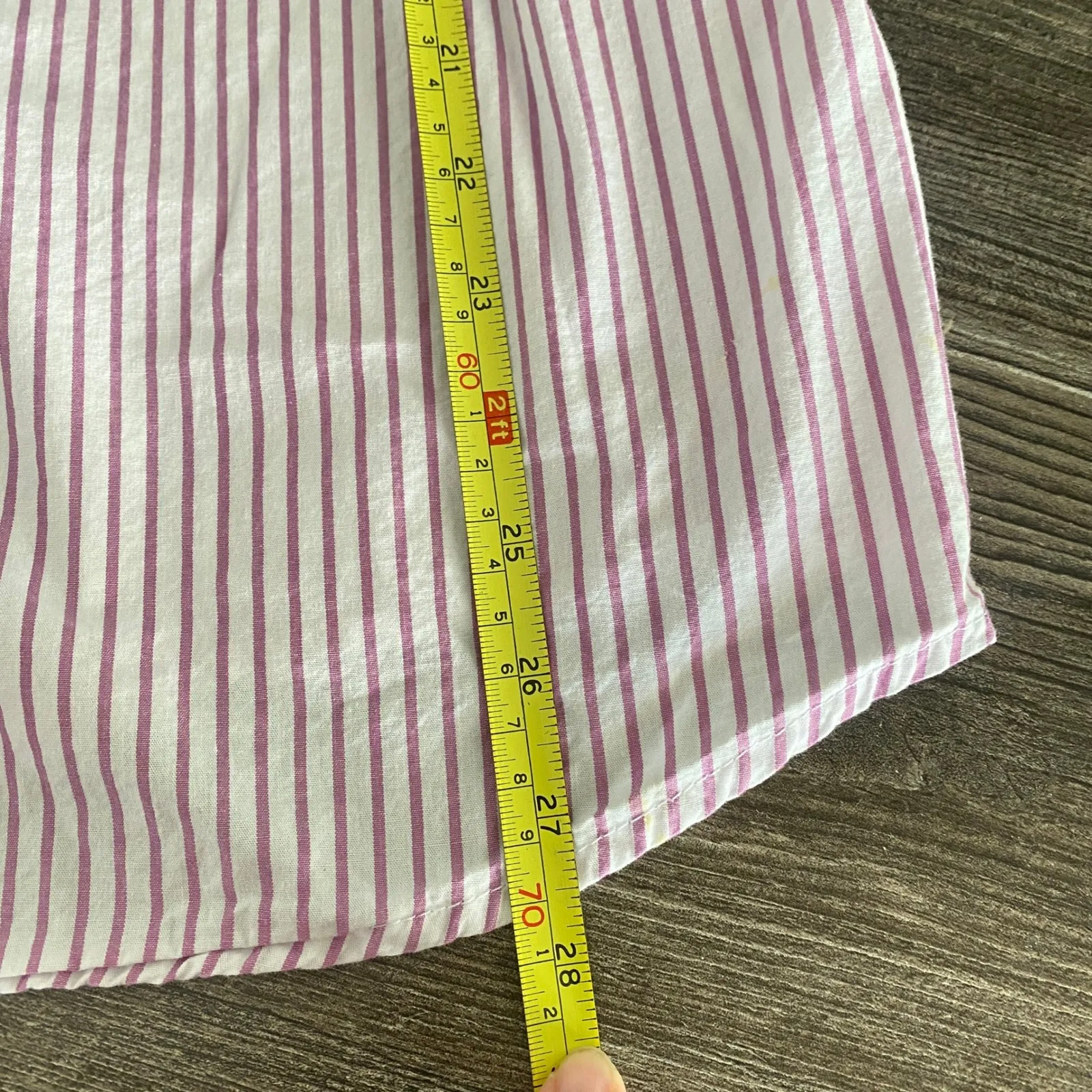 Woman Within Striped Embroidered Button Down Shirt 2X Pink Purple Work Office - Image 8