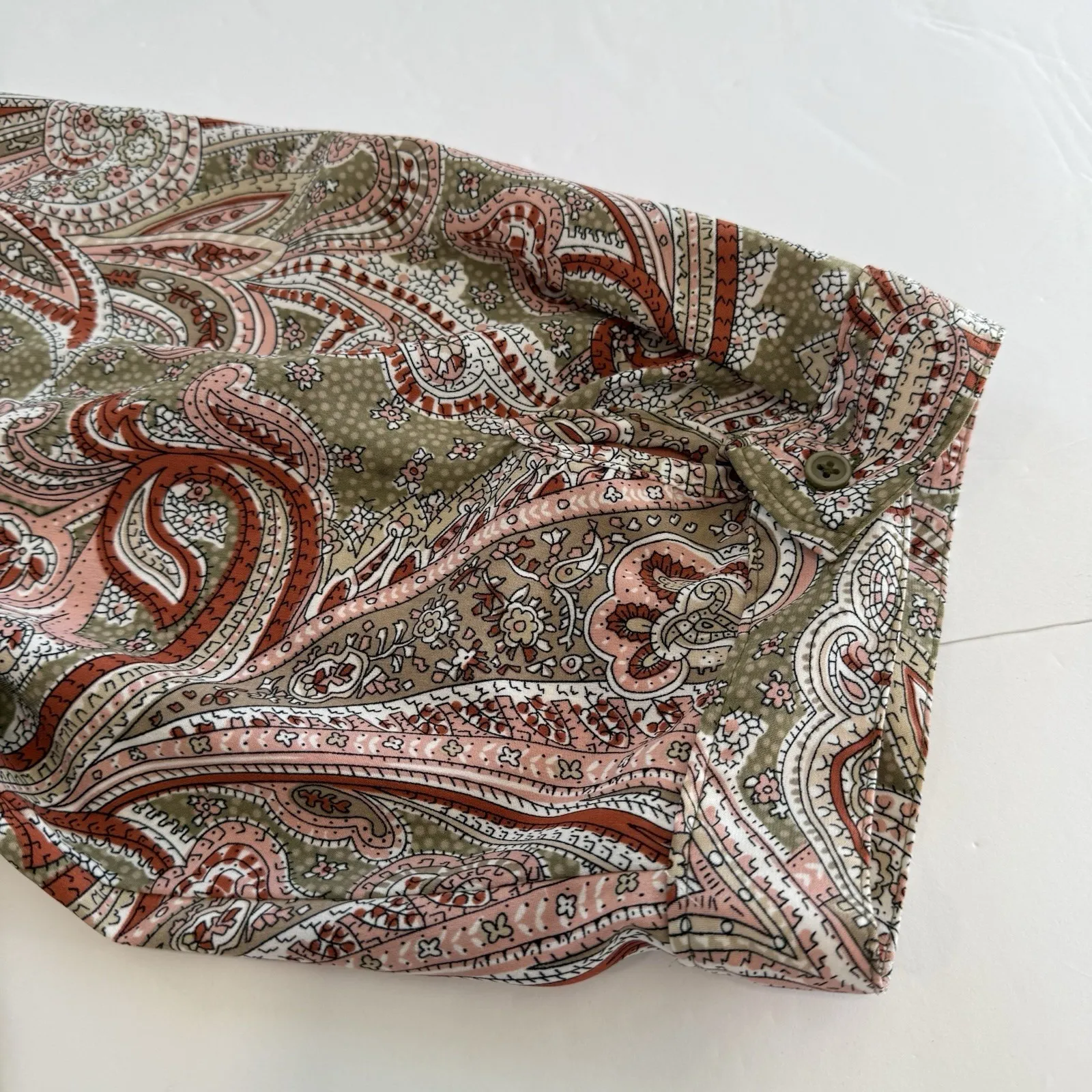 Catherines Paisley Button Up 3/4‎ Sleeve Timeless Blouse Size 4X - Image 4