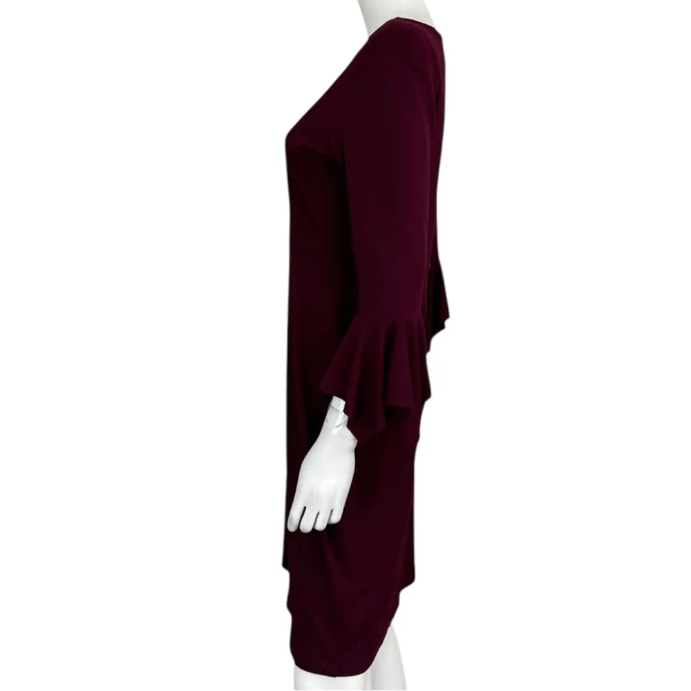 SUSANA MONACO Maroon Cocktail Dress Size L - Image 2