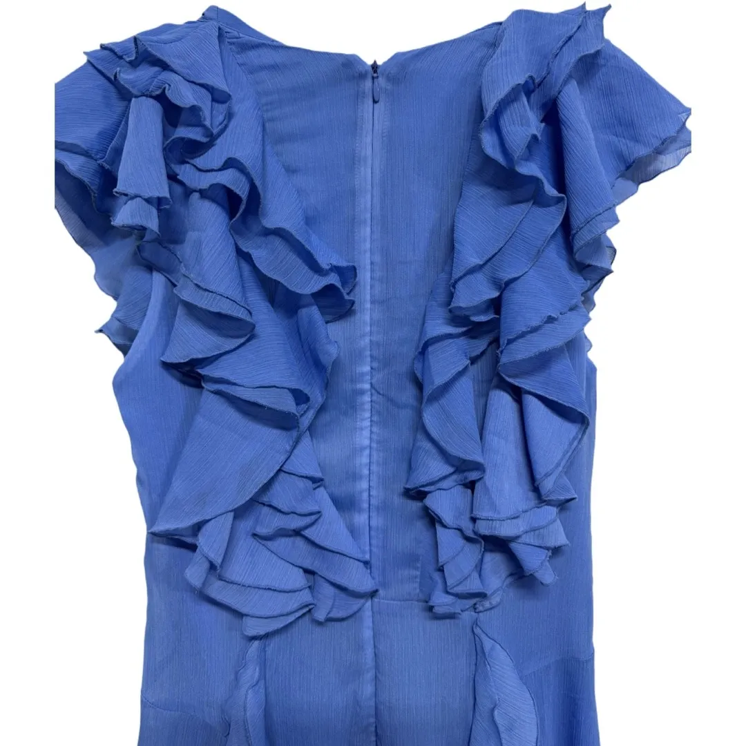 Country Fairycore Whimisical Ruffle Maxi Dress Size Small Blue Fairy Festival - Image 5