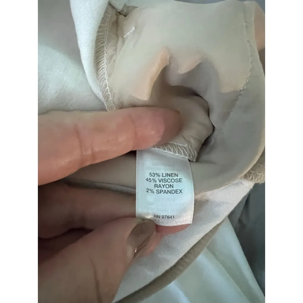 Women's J.Jill White Linen Stretch Trousers XL - Image 5