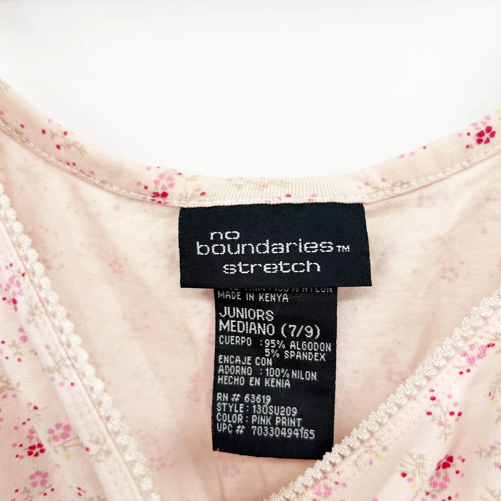 No Boundaries Y2K Coquette Cottagecore Pink Ditsy Floral Lace Trim Cami Tank Top - Image 3