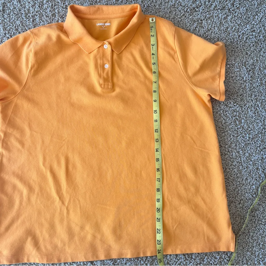 Land’s End Orange Polo Shirt Top Women’s Size XL/P (18) Preppy F7 - Image 8